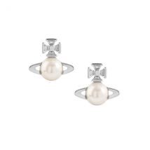 Vivienne Westwood Silver Balbina Cream Pearl Stud Earrings - Silver