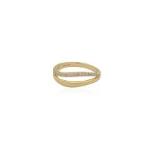 Seek + Find Courage Gold CZ Double Wave Ring - 54