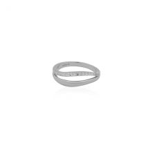 Seek + Find Courage Silver CZ Double Wave Ring - 58