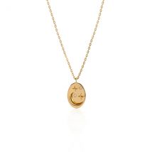 Seek + Find How Brightly You Shine Gold Oval Necklace