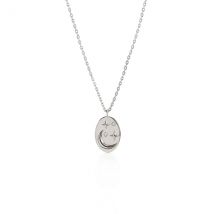 Seek + Find How Brightly You Shine Silver Oval Necklace - Silver