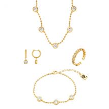 August Woods Gold Crystal Bezel Beaded Gift Set - Gold