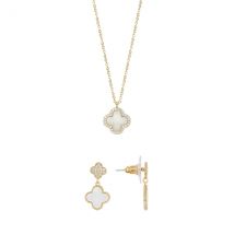 August Woods Gold Mother of Pearl Clover Set - Gold