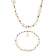 Over & Over Gold Stainless Steel Multi Pearl Gift Set - Gold