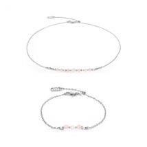 Coeur De Lion Silver Pale Pink Pearl Bead Gift Set - Silver
