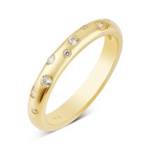 Argento Gold 14k Plated Puffy CZ Band Ring - 56