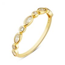 Argento Gold 14k Plated CZ Bezel Stack Ring - 60
