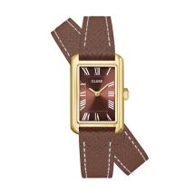 CLUSE Gold Belisenna Mocha Double Leather Watch - Gold