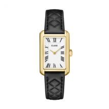 CLUSE Gold Belisenna White Black Leather Watch - Gold