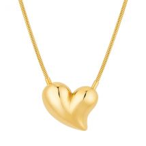 Over & Over Gold Curve Heart Necklace - Gold
