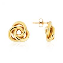 Over & Over Gold Triple Knot Stud Earrings - Gold