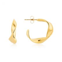 Over & Over Gold Twist Hoops Earrings - Gold
