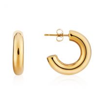 Over & Over Gold Chubby Hoop Earrings - Gold