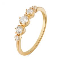 Argento Gold Round CZ Row Bezel Ring - 52