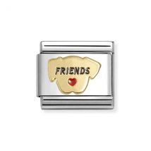 Nomination Gold 'Friends' Red Heart Dog Charm