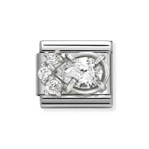 Nomination Silver White CZ Drop Charm