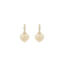 Coach Gold Blush Resin Heart Pavé Huggies - Gold