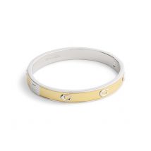 Coach Gold Mix C Logo Inlay Hinge Bangle - Gold