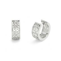 Coach Silver Quilted Cut Out Hoops - Silver