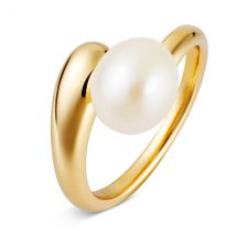 August Woods Gold Adjustable Freshwater Pearl Teardrop Ring - Gold