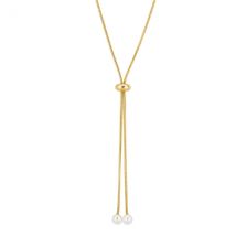 August Woods Gold Adjustable Pearl Tassel Necklace - 70cm