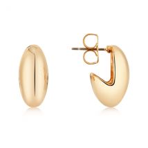 August Woods Gold Puffy Half Hoop Earrings - Gold