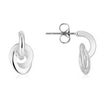 August Woods Silver Plain Linked Circle Hoops - Silver