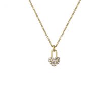 Ted Baker Gold Paige Pavé Padlock Heart Necklace - 46cm