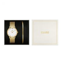 CLUSE Gold Minuit Mesh White Snake Chain Bracelet Giftbox - Gold