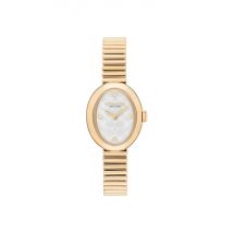 Coach Gold Sammy White Oval Stretch Bracelet Watch - Gold