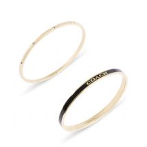 Coach Gold Black Bangle Duo Set - Gold
