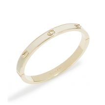 Coach Gold White Pegged C Hinged Bangle - Gold