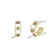 Coach Gold White Pegged C Hoops - Gold