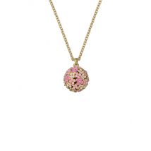 Ted Baker Gold Bonbon Bouquet Pink Flower Ball Necklace - 72cm