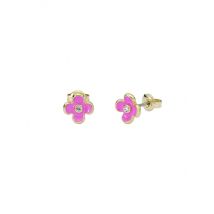 Ted Baker Gold Gayla Garland Pink Flower Studs - Gold