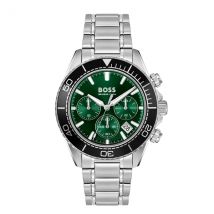 Boss Silver Sealiner Green Black Dial Watch