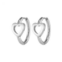 Olivia Burton Silver Kindred Interlink Openwork Heart Hoops