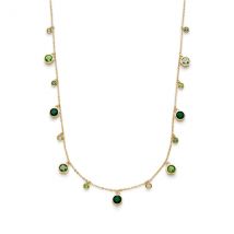 Olivia Burton Gold Mini Droplet Green Necklace - 45cm