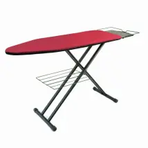 Asse da stiro 122 x 40 cm nero con copriasse bordeaux