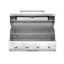 Barbecue a gas Fry Top 750 Basic da appoggio 4 bruciatori griglia tondino