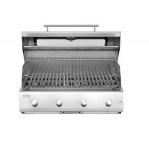 Barbecue a gas Fry Top 750 Basic da appoggio 4 bruciatori griglia scolo a V