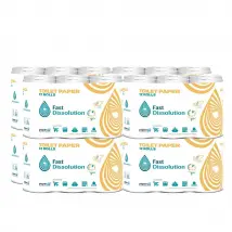 Imballo 8 confezioni di carta igienica idrosolubile 12 rotoli Fast Dissolution