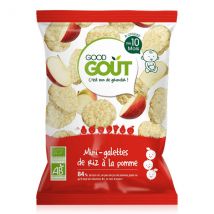 Good Goût Biscuits Mini-Galette de Riz à la Pomme +10m Bio 40g Vegan - Fruits -