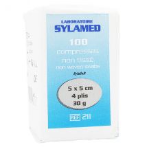 Sylamed Compresse Viscose Non Stérile Non Tissé 5cm x 5cm 30G 4 plis 100 unités - Non stérile -