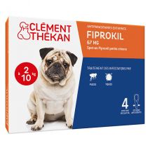 Clement Thekan Fiprokil Anti-Puces Anti-Tiques Chien 2-10kg 4 pipettes