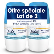 ETIAXIL Déodorant Anti-Transpirant Protection 48h Roll-On Lot de 2 x 50ml -