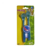 Nuby Cuillère Thermosensible +3m Turquoise Lot de 2