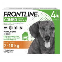 Frontline Combo Chien S 2-10 kg 4 Pipettes - Anti-Puce, Anti-Tique, Anti-Poux -
