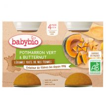 Babybio Légumes Pot Potimarron Vert Butternut +4m Bio 2 x 130g - Légumes -