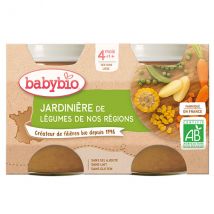 Babybio Légumes Pot Jardinière de Légumes +4m Bio 2 x 130g - Légumes -